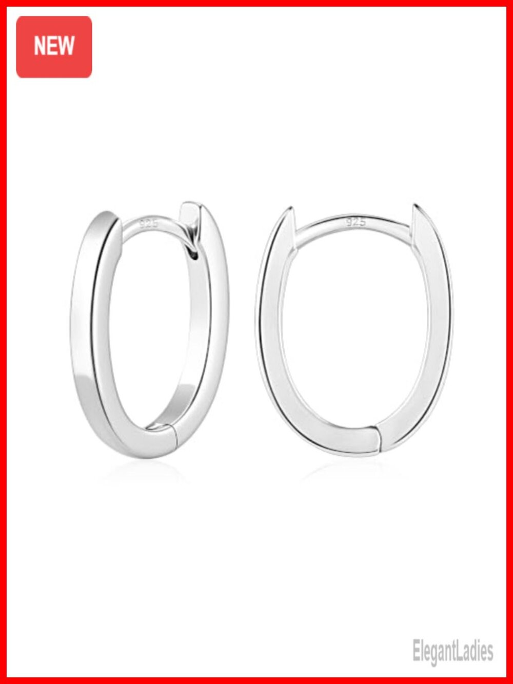 Small Chunky Huggie Hoop Earrings Silver Plated Hypoallergenic